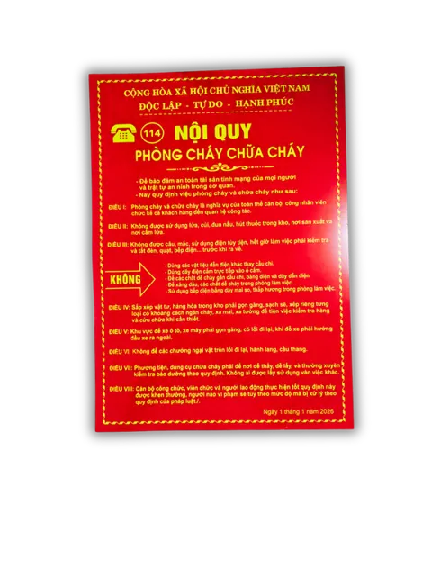 Biển nội quy PCCC
